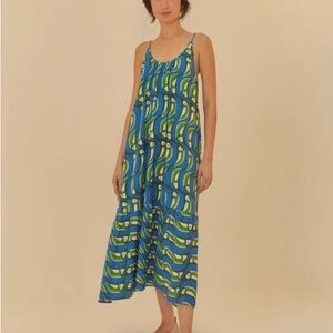 FARM Rio Blue and Green Maxi Dress